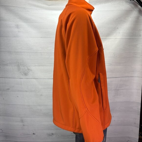NEW Kirkland Signature Mens XL Softshell Jacket Orange Zip Microfleece Lined - Picture 5 of 11